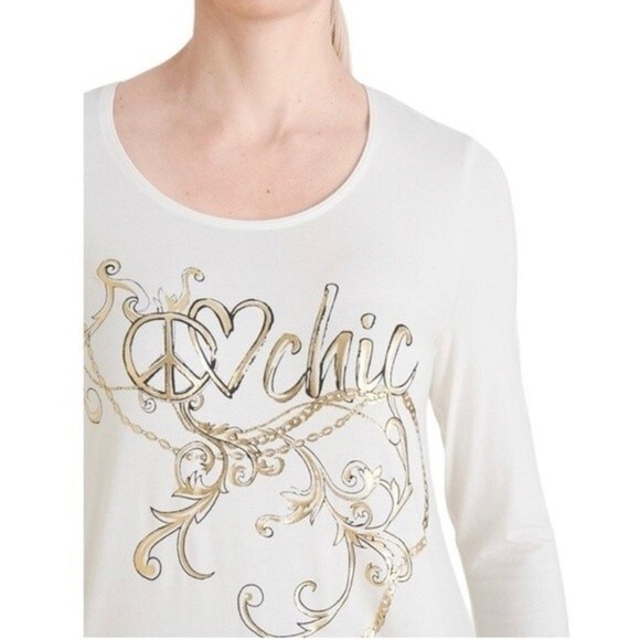 Chico’s Peace Love Chic Layering Tee - Size Large - Picture 3 of 9